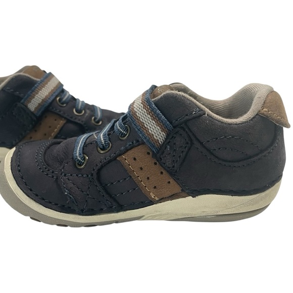 Stride Rite Blue and Brown Sneakers with Elastic Laces and Velcro closure - Picture 4 of 9